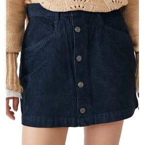 Free People Cord Mini Skirt